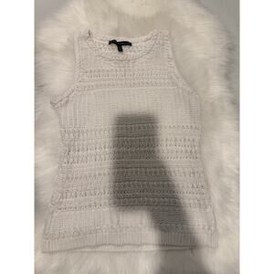 White House Black Market White Sleeveless Knit Top Women Small